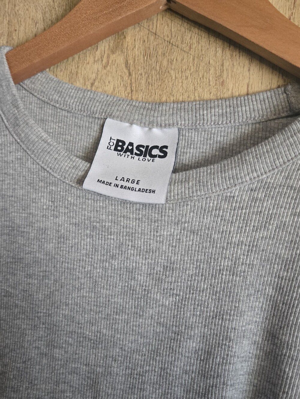 FCT Ribbed Crop Tee Light Grey - Picture 3 of 4